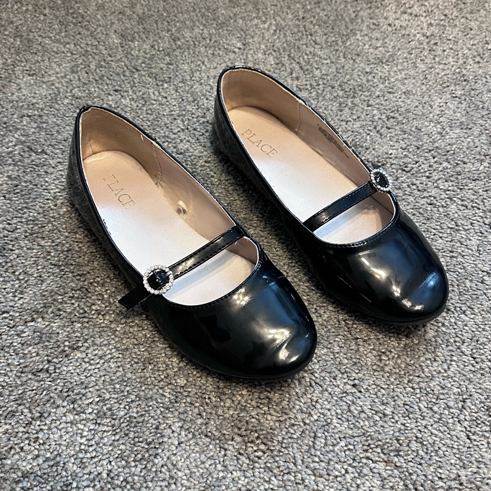 Children’s Place- Black dress shoes with rubber sole